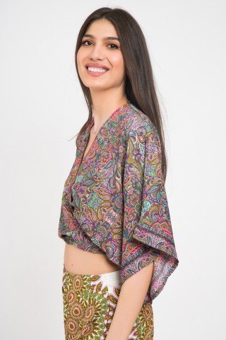 Bluza petrecuta cu maneci kimono