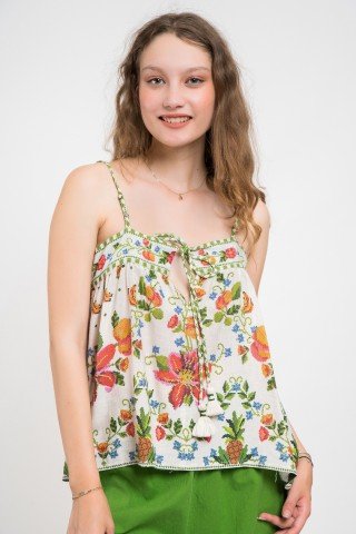 Maiou reversibil cu imprimeu floral