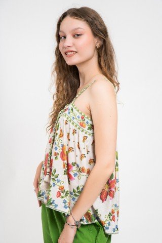 Maiou reversibil cu imprimeu floral