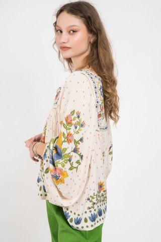 Bluza supradimensionata cu imprimeu floral