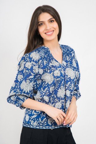 Bluza din bumbac cu imprimeu floral