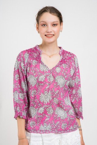 Bluza din bumbac cu imprimeu floral