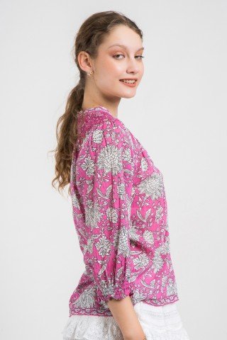 Bluza din bumbac cu imprimeu floral