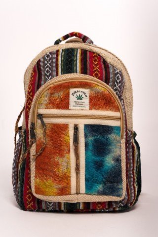 Rucsac mare din canepa multicolor