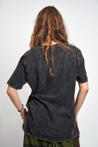 Tricou unisex negru cu Mantra Mandala aurie