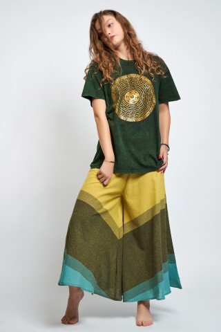 Tricou unisex prespalat verde cu Mantra Mandala