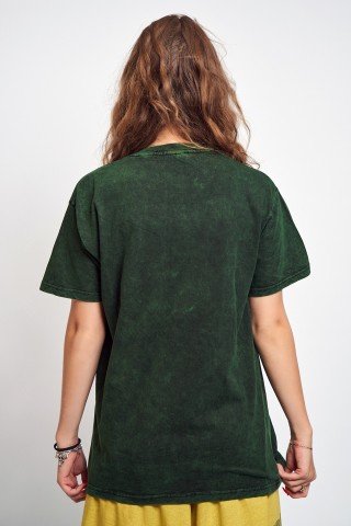 Tricou unisex prespalat verde cu Mantra Mandala