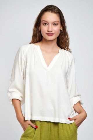 Bluza alba fina cu  anchior