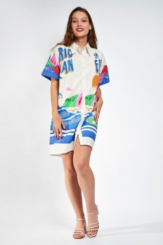 Rochie tip camasa alba Shyla