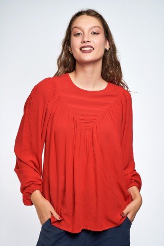 Bluza rosie iuni ampla