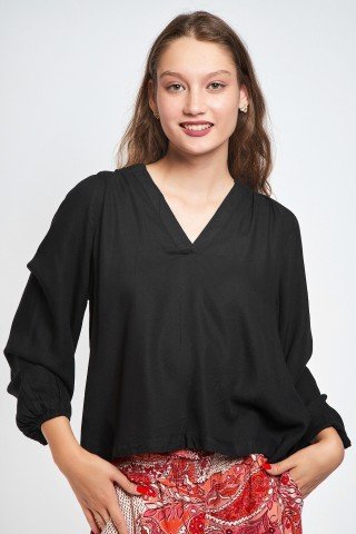Bluza neagra fina cu anchior