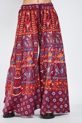 Fusta pantalon visinie cu print indian
