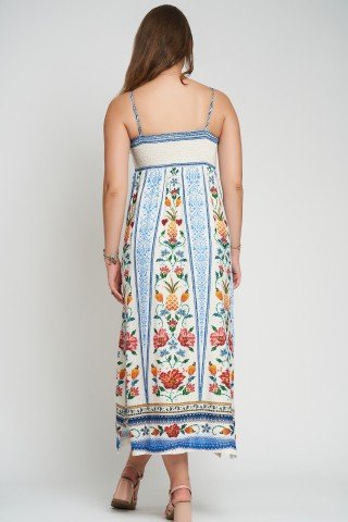 Rochie midi cu bretele si imprimeu Dunmore