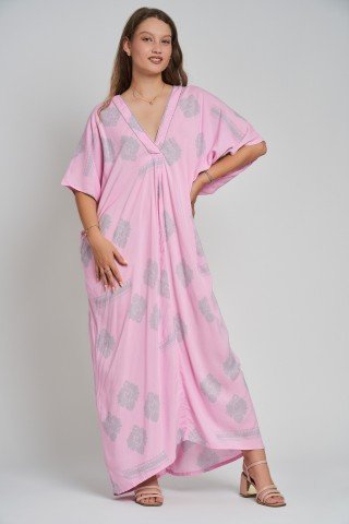 Rochi lunga stil kaftan cu buzunare