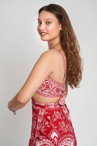 Bustiera cu imprimeu Scarlet Tropic