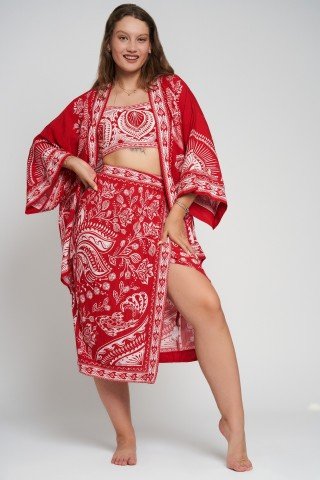 Bustiera cu imprimeu Scarlet Tropic
