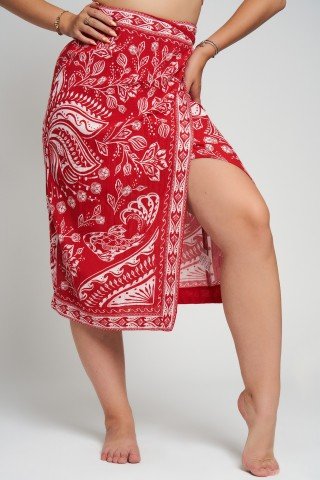 Fusta cu imprimeu Scarlet Tropic