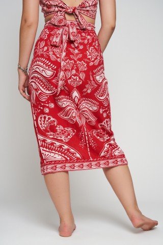Fusta cu imprimeu Scarlet Tropic