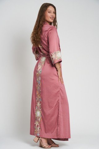 Rochie-Kimono cu imprimeu floral Rose Dust