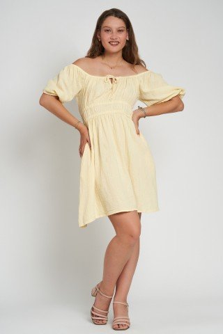 Rochie din muselina cu elastic in talie Aurora
