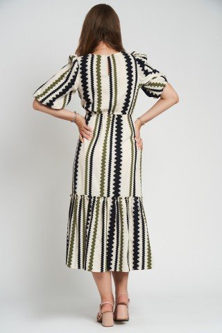 Rochie cu maneci bufante si volan Savanna Flow