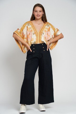 Bluza tip body cu maneci largi tip fluture si imprimeu floral