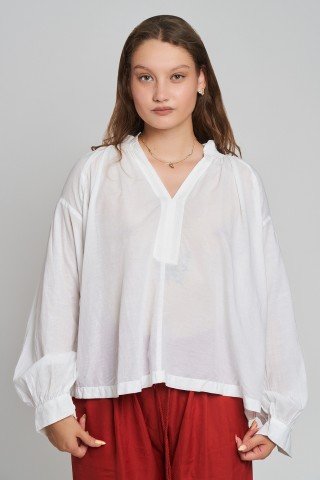 Bluza alba din bumbac subtire