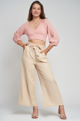 Bluza top cu maneci bufante Rosa Sol