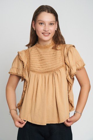 Bluza cu volane si dantela Desert Sun