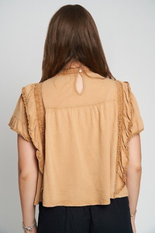 Bluza cu volane si dantela Desert Sun