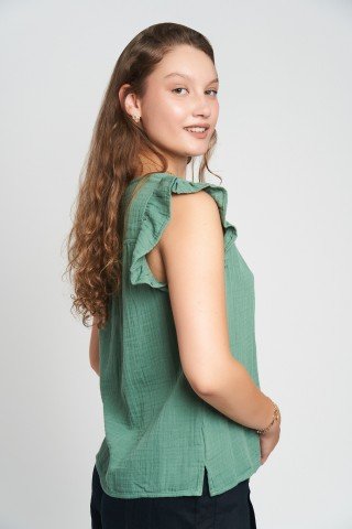 Bluza din muselina cu anchior Forest Whisper