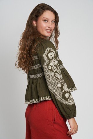 Bluza cu broderie florala Jardin Secret