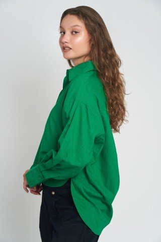 Camasa verde crud din bumbac Green Spirit