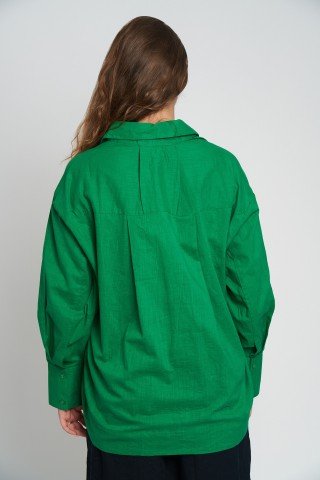 Camasa verde crud din bumbac Green Spirit
