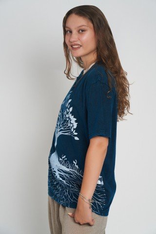Tricou bumbac cu print Tree of Life