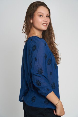 Bluza bleumarin din vascoza tip ie