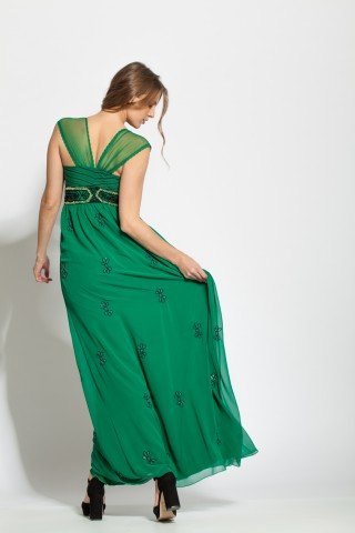 Rochie verde Tintorento brodata