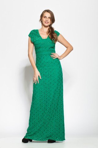 Rochie verde eleganta Rania accesorizata