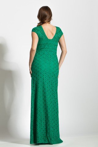 Rochie verde eleganta Rania accesorizata