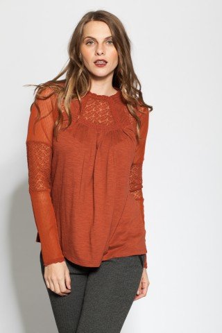 Bluza caramizie Autunno broderie sparta