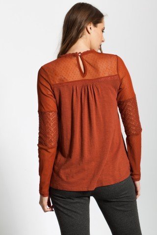 Bluza caramizie Autunno broderie sparta