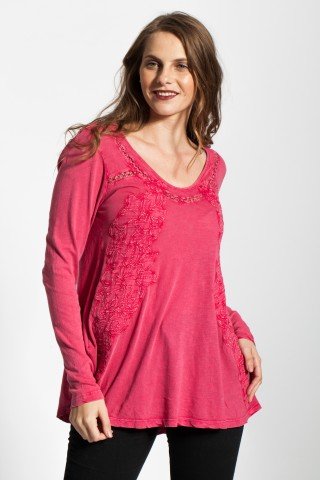 Bluza stone-wash cu broderie Clarissa