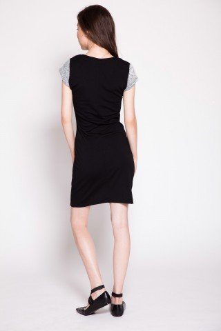 Rochie neagra Girona imprimata