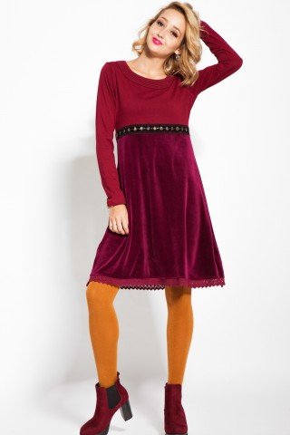 Rochie catifea visinie Cedra