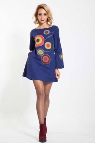 Rochie bleumarin scurta Kroga aplicatie cercuri