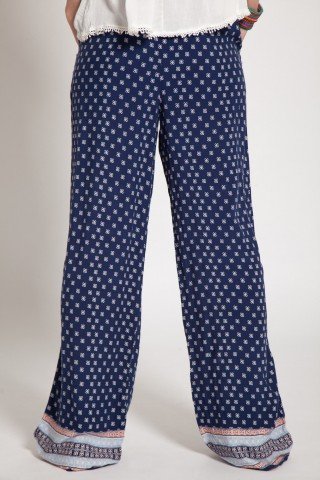 Pantaloni bleumarin vascoza Brody imprimati