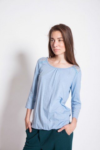 Bluza casual Blue-Ciel bumbac