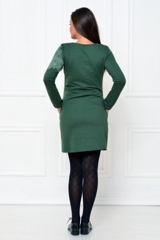 Rochie verde groasa aplicatie cerc