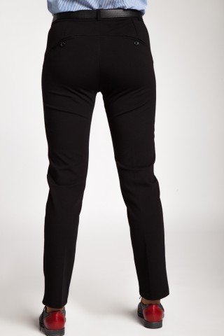 Pantaloni negri cu stretch tip office