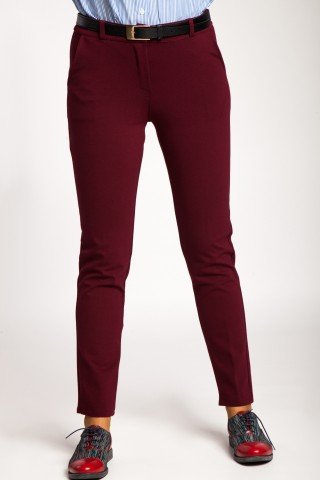 Pantaloni visinii cu stretch eleganti